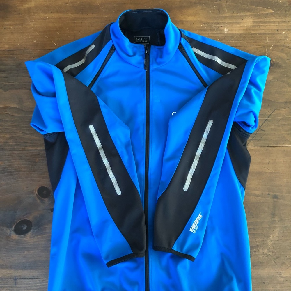 Gore Bike Wear Windstopper Soft Shell Removable Sleeve Jacket